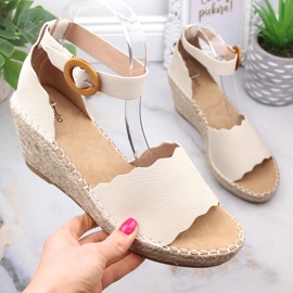 Sandalias mujer alpargatas cuña eVento 5425 beige 1
