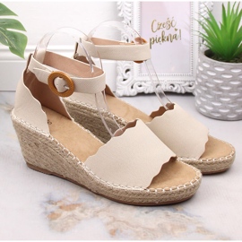 Sandalias mujer alpargatas cuña eVento 5425 beige 2