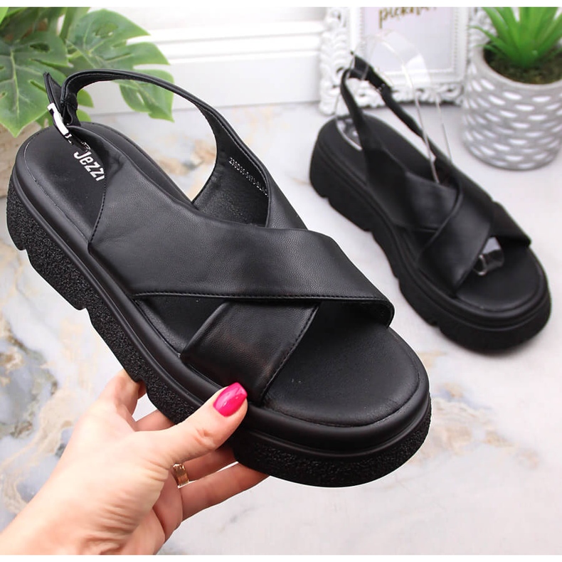 Sandalias mujer plataforma negras Jezzi 5473 negro 1