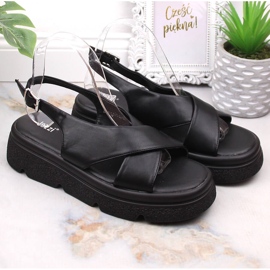 Sandalias mujer plataforma negras Jezzi 5473 negro 2