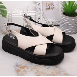 Sandalias mujer plataforma beige Jezzi 5473 2