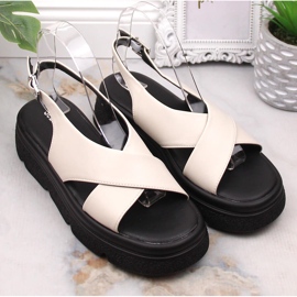 Sandalias mujer plataforma beige Jezzi 5473 3