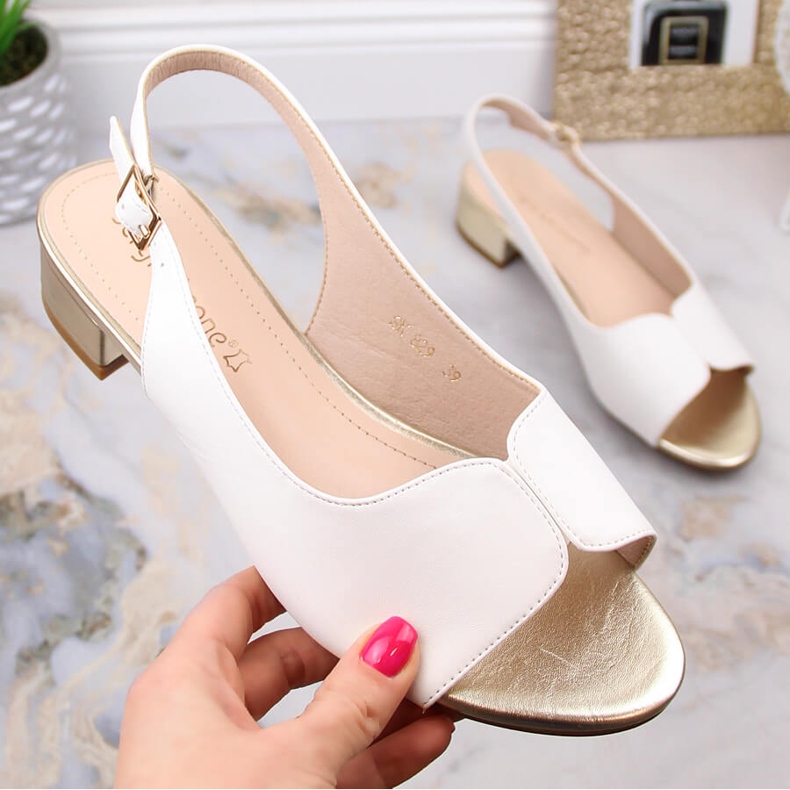 Sandalias planas mujer blancas Sergio Leone SK829 blanco 1