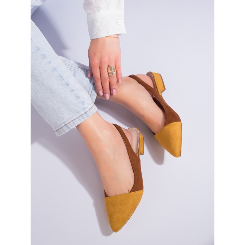 Zapatos de tacón abierto de mujer Shelovet marrón 1