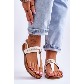 PG1 Sandalias Mujer Con Cadena Blanco Jessica 1