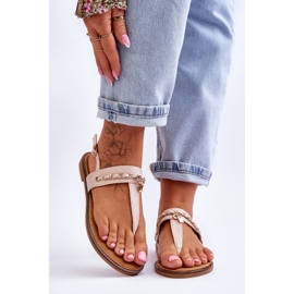 PG1 Sandalias Mujer Con Cadena Beige Jessica 1