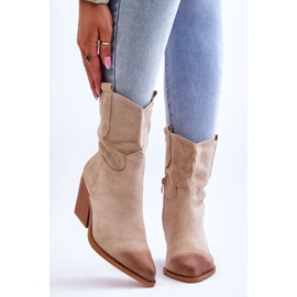 PG1 Botas Cowboy Sevilla Ante Beige 1