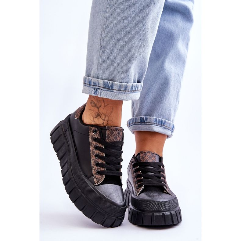 PG1 Deportivas Mujer Piel Plataforma Negro Alison 1