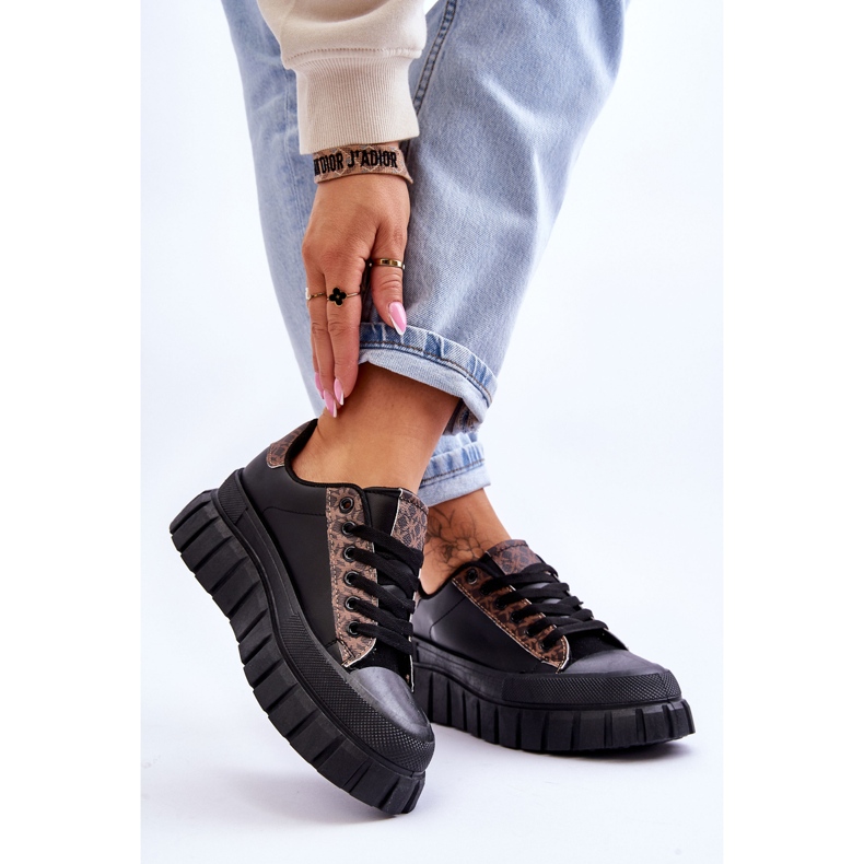 PG1 Deportivas Mujer Piel Plataforma Negro Alison 2