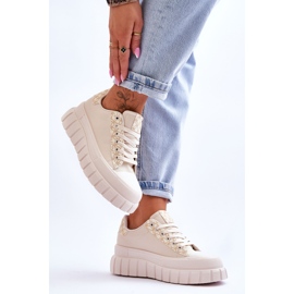 PG1 Deportivas Mujer Piel Plataforma Beige Alison 3