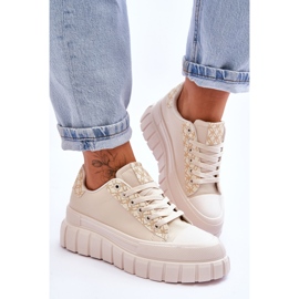 PG1 Deportivas Mujer Piel Plataforma Beige Alison 4