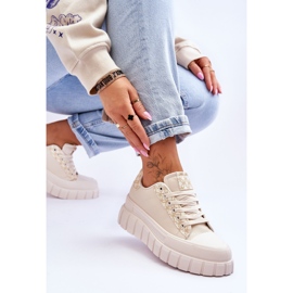 PG1 Deportivas Mujer Piel Plataforma Beige Alison 6