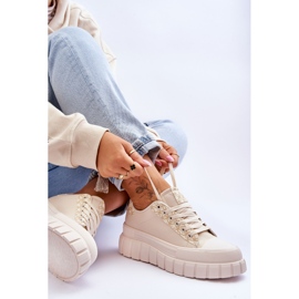 PG1 Deportivas Mujer Piel Plataforma Beige Alison 7