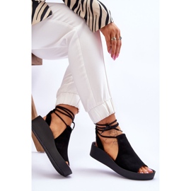 Sandalias Cuña Ante Nicole 2743/002 Negro 5