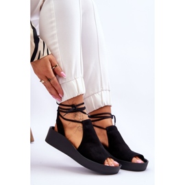 Sandalias Cuña Ante Nicole 2743/002 Negro 6