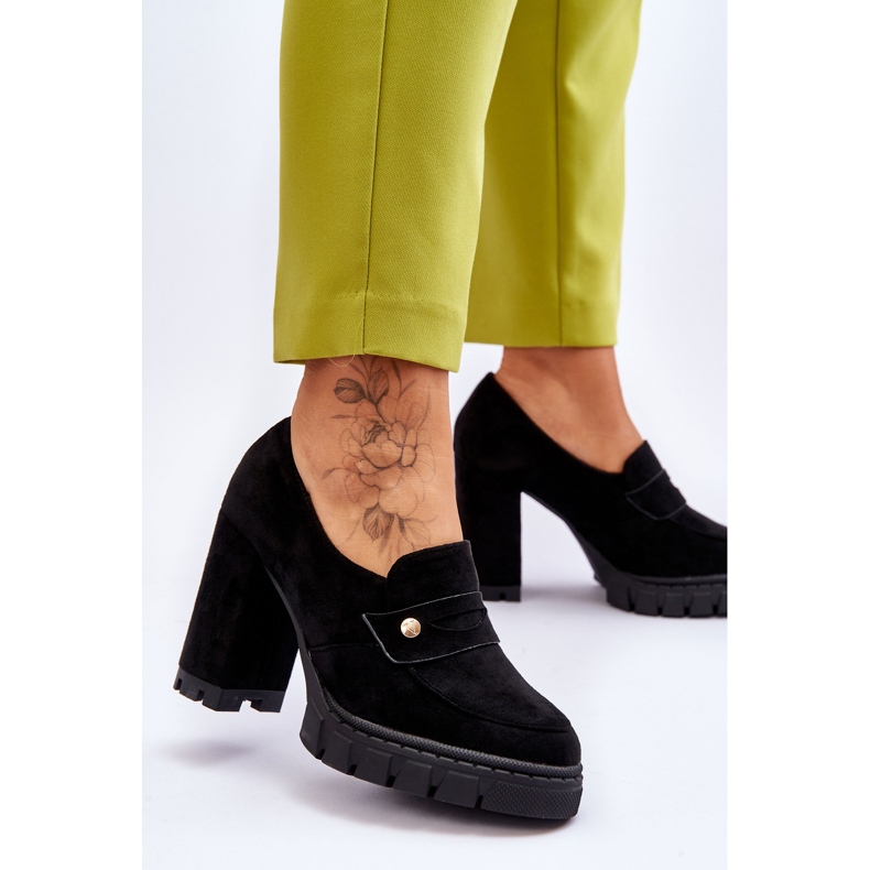 Vinceza Zapatos Tacón Alto Elegantes Ante Negro Mintore 2