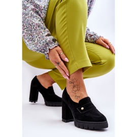 Vinceza Zapatos Tacón Alto Elegantes Ante Negro Mintore 5