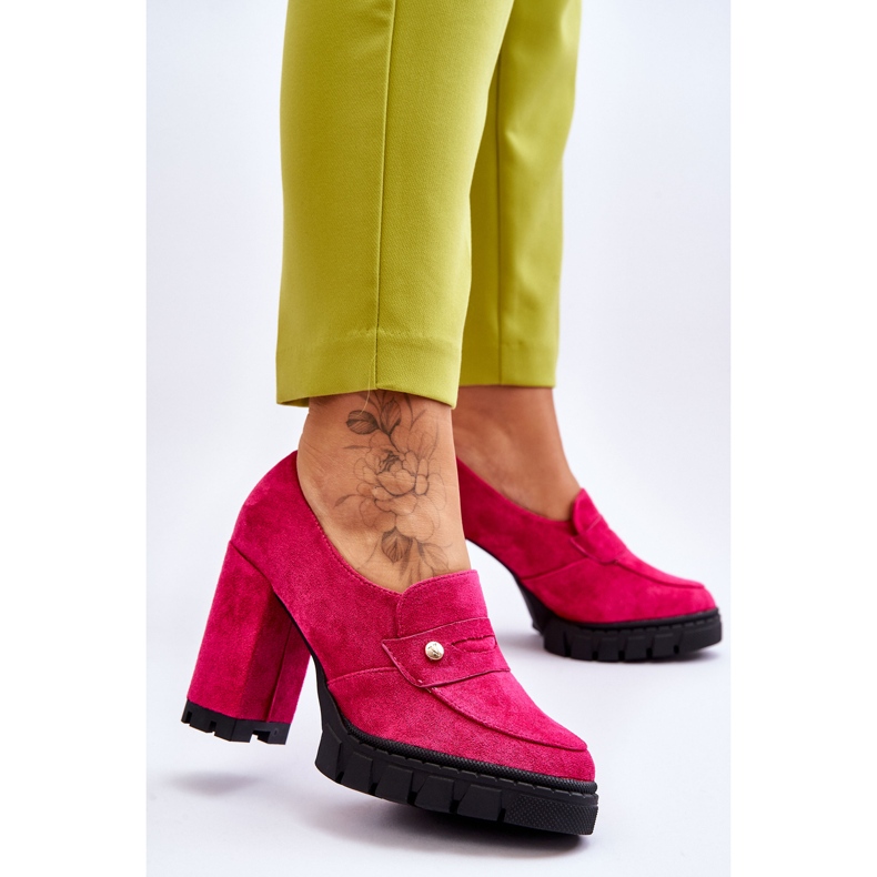 Vinceza Elegantes Tacones Altos Ante Fucsia Mintore rosado 2