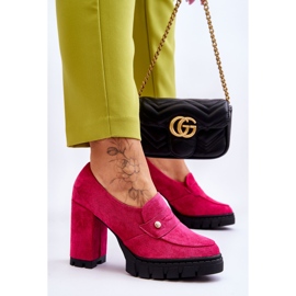Vinceza Elegantes Tacones Altos Ante Fucsia Mintore rosado 5