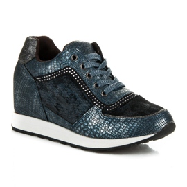 Kylie Deportivas Cuña Con Estampado azul 2