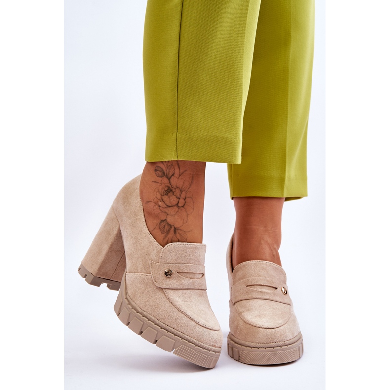 Vinceza Elegantes Tacones Altos Ante Beige Mintore 1