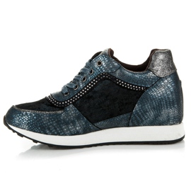 Kylie Deportivas Cuña Con Estampado azul 3