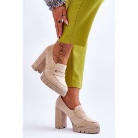 Vinceza Elegantes Tacones Altos Ante Beige Mintore 3