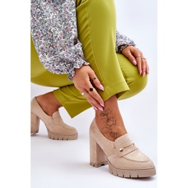 Vinceza Elegantes Tacones Altos Ante Beige Mintore 6