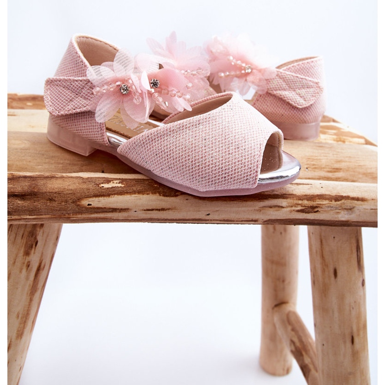 Vinceza Sandalias Infantiles Velcros Con Flores Rosa Fiona rosado 1