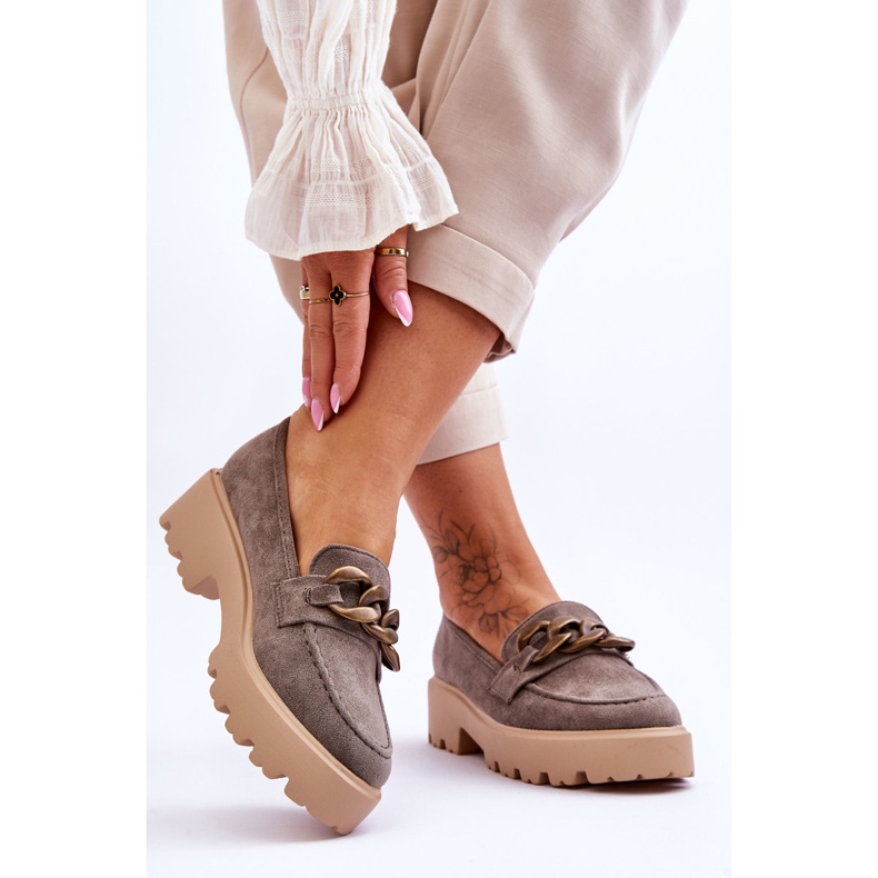 Mocasines Mujer Ante S.Barski HX52-222 Gris 2