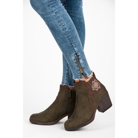 Kylie Botas con estampado étnico verde 3