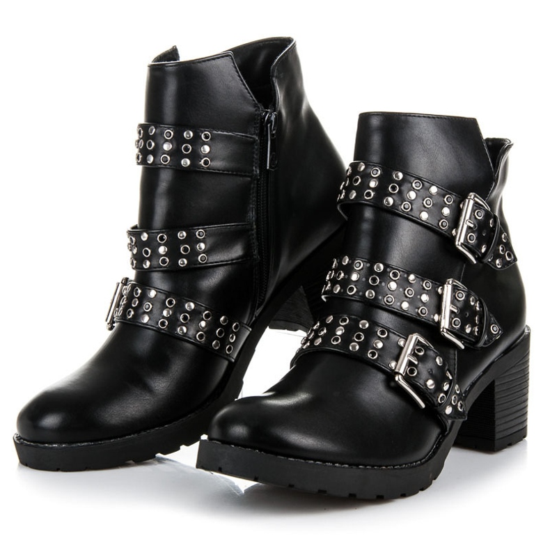 Kylie Botas rock de mujer negro 2