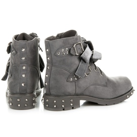 Bestelle Botas con lazos desmontables gris 4