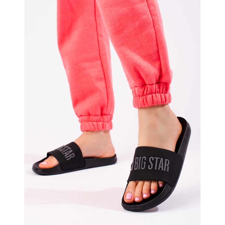 Pantuflas de mujer negras Big Star FF274A200906 negro 2