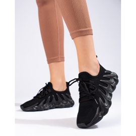 Deportivas de mujer Shelovet de tejido negro 3