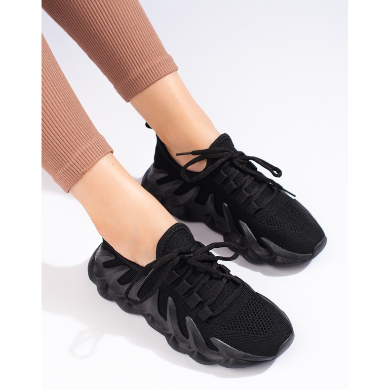 Deportivas de mujer Shelovet de tejido negro 1