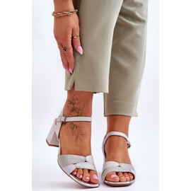 Sergio Leone SK898 Gris Sandalias Tacón Bajo 1