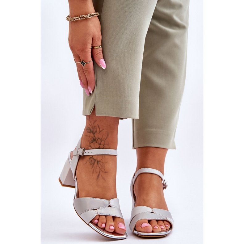 Sergio Leone SK898 Gris Sandalias Tacón Bajo 1