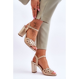 Sandalias Caladas Sergio Leone SK872 Beige-Oro dorado 3
