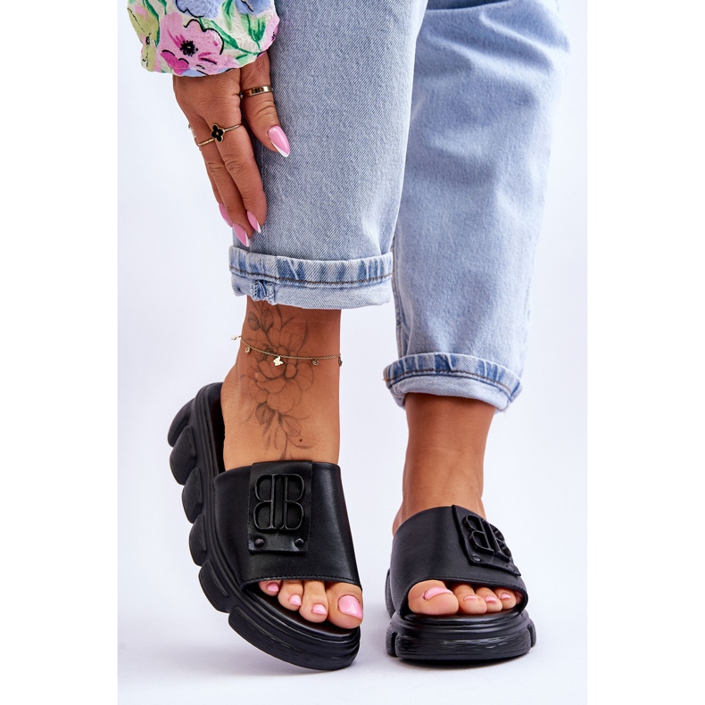 Vinceza Pantuflas De Mujer Con Plataforma Con Adorno Negro Monroe 1