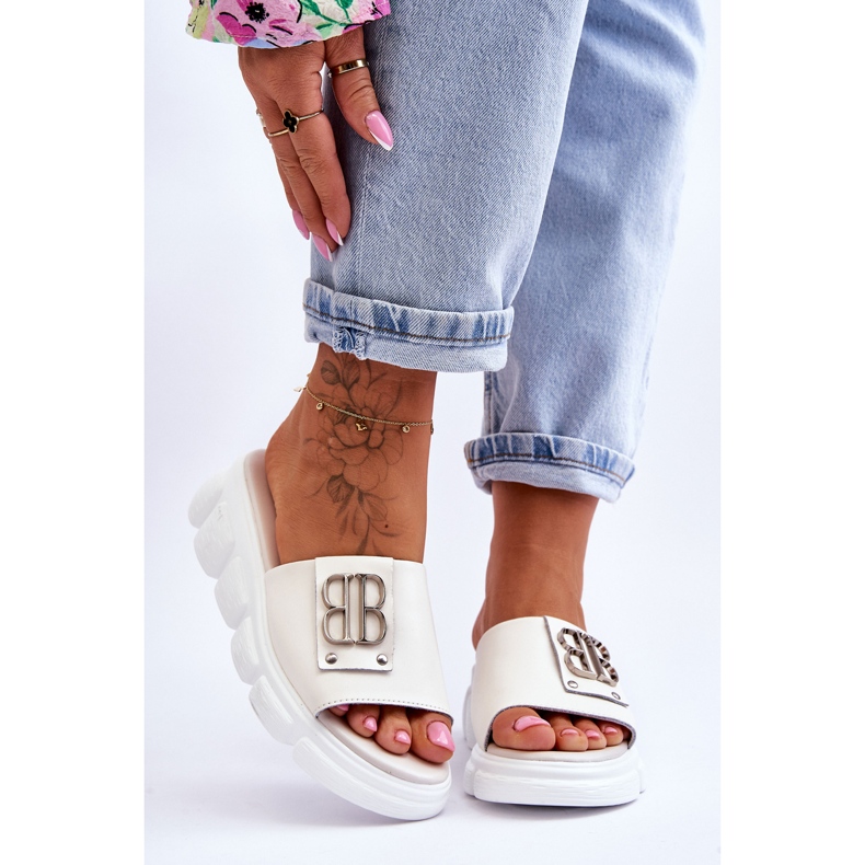 Vinceza Pantuflas De Mujer Con Plataforma Y Adorno Monroe Beige 1