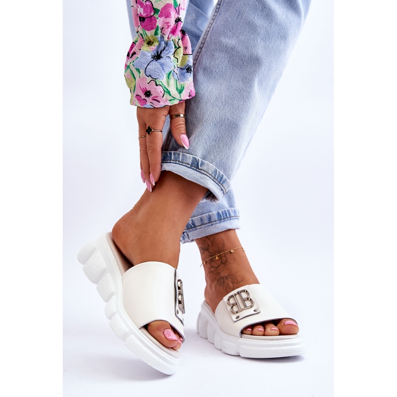 Vinceza Pantuflas De Mujer Con Plataforma Y Adorno Monroe Beige 2