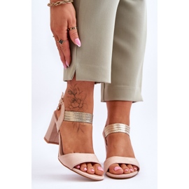 S.Barski Sandalias Mujer Tacón Alto Ante Beige Enjoy 1