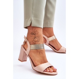 S.Barski Sandalias Mujer Tacón Alto Ante Beige Enjoy 2