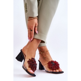 Pantuflas transparentes de tacón alto de moda S.Barski KV-AP658-1 Negro 2 Pantuflas transparentes de tacón alto de moda S.Barski KV-AP658-1 Negro 2