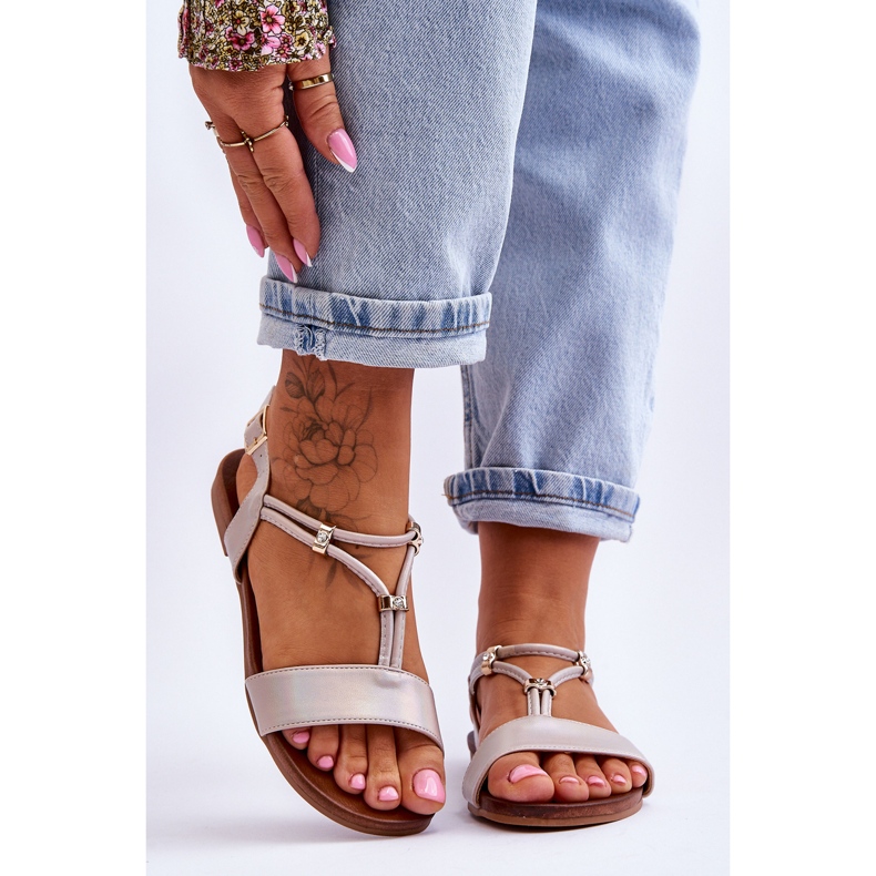 Sandalias Planas Mujer S.Barski KV-541-120 Oro dorado 1