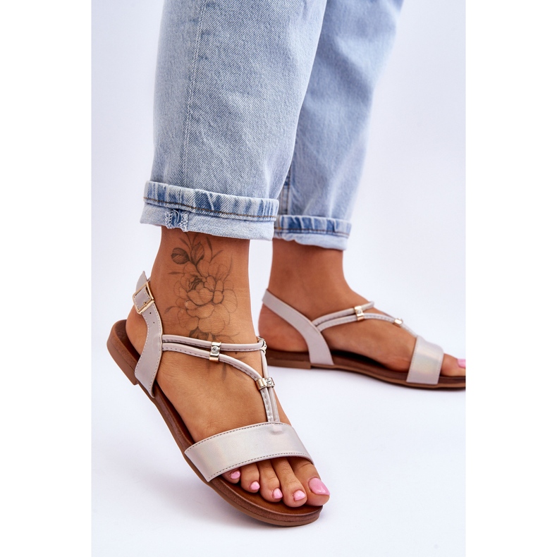 Sandalias Planas Mujer S.Barski KV-541-120 Oro dorado 2