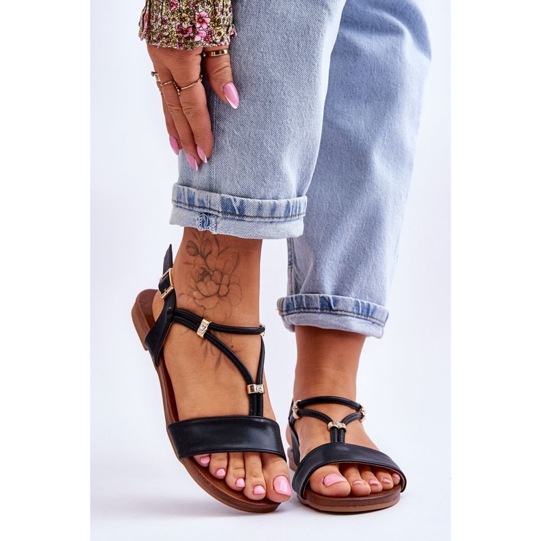 Sandalias Planas Mujer S.Barski KV-541-120 Negro 1