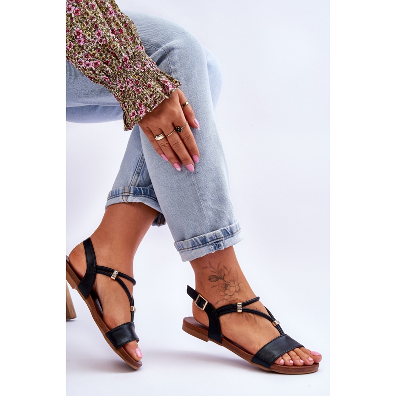 Sandalias Planas Mujer S.Barski KV-541-120 Negro 2