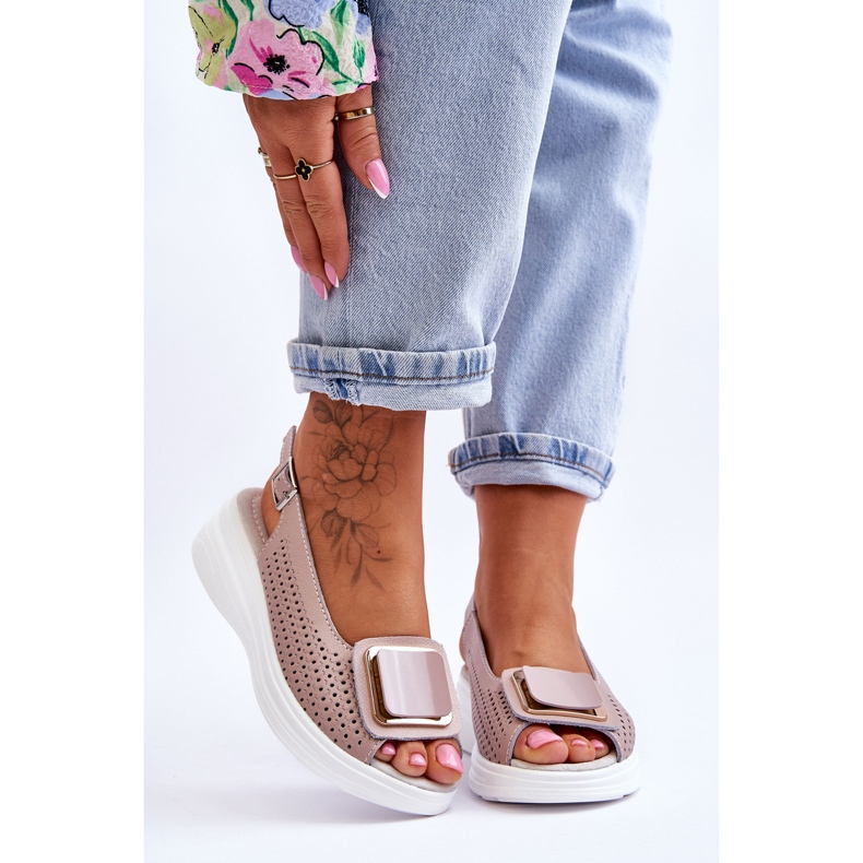 Sandalias Piel Calada S.Barski BN291 Rosa 1